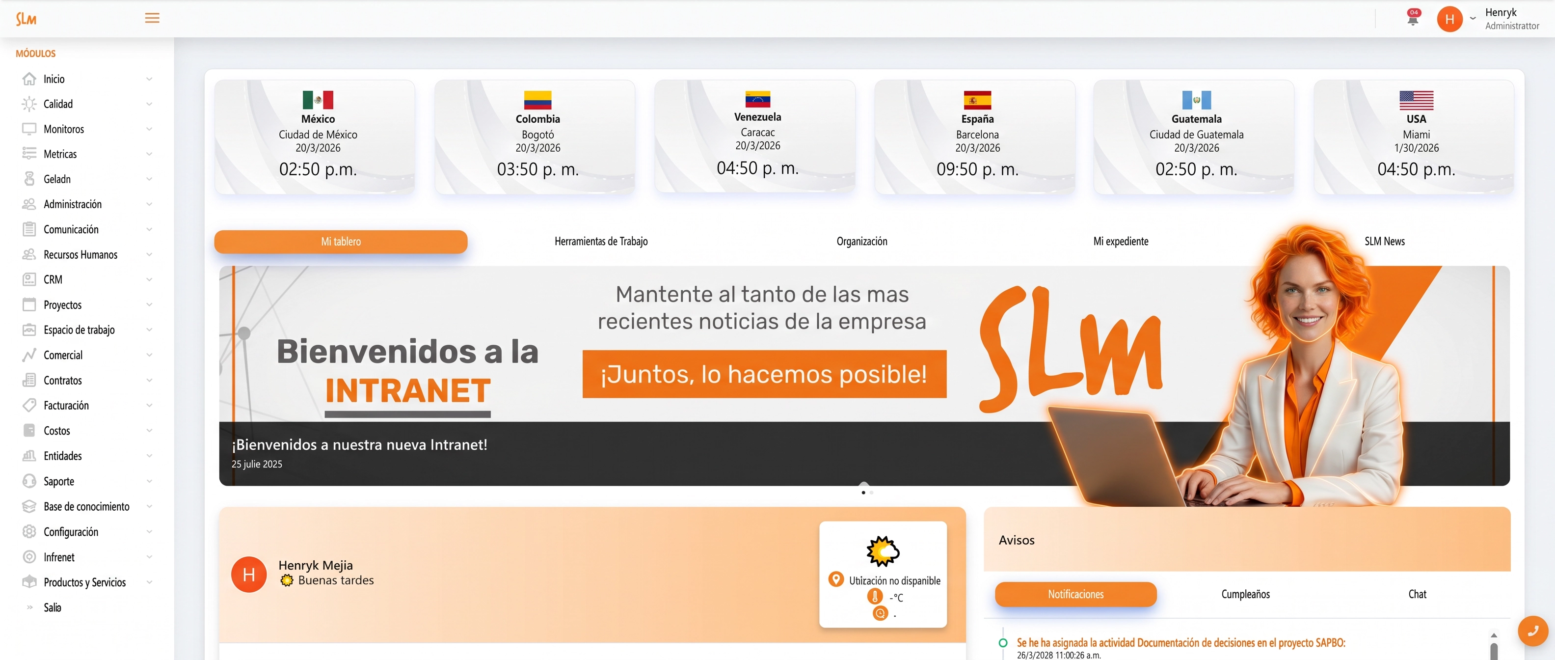 Portal dashboard