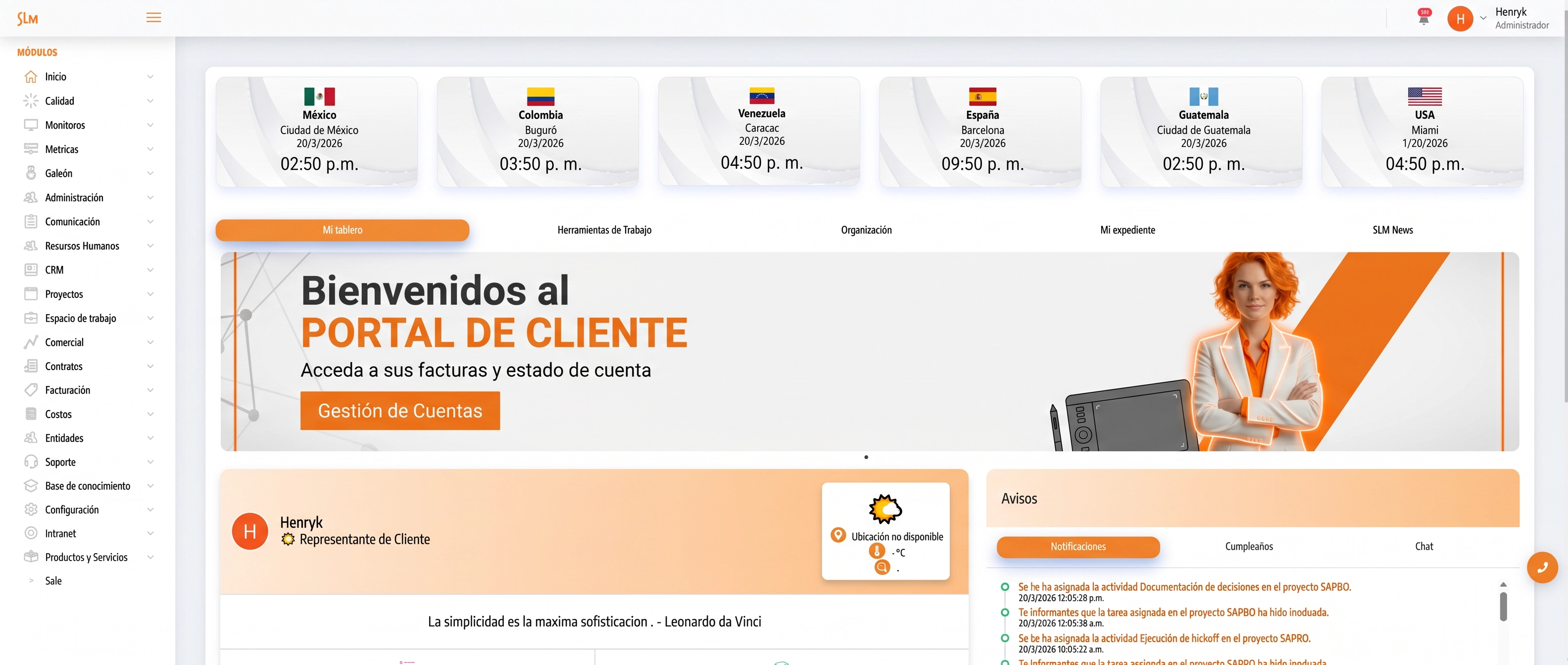 Portal backoffice